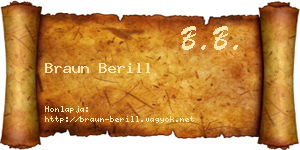 Braun Berill névjegykártya